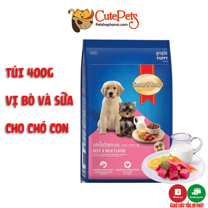 Thức ăn cho chó con Smart Heart Puppy 1.5kg vị thịt bò và sữa - Phụ kiện thú cưng Hà Nội