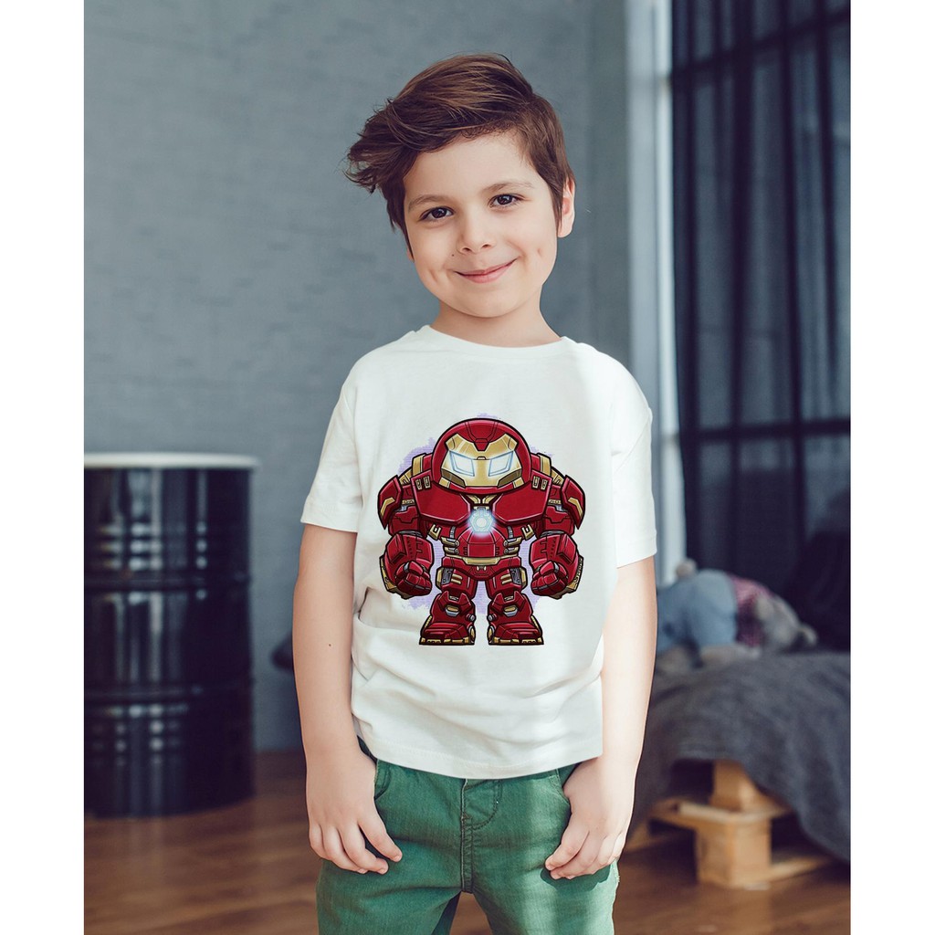Áo Thun Bé Trai - Marvel ChiBi - Iron Man Cao Cấp