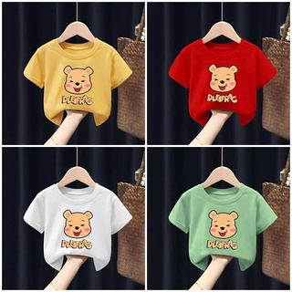 ÁO CỘC TAY HÌNH GẤU VÀNG CHO BÉ TRAI BÉ GÁI