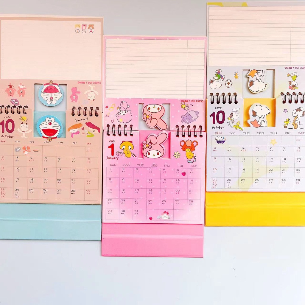 Lịch Để Bàn 2023 Square Hoạt Hình Siêu Sễ Thương ( Ghi Chú Kế Hoạch To Do List)