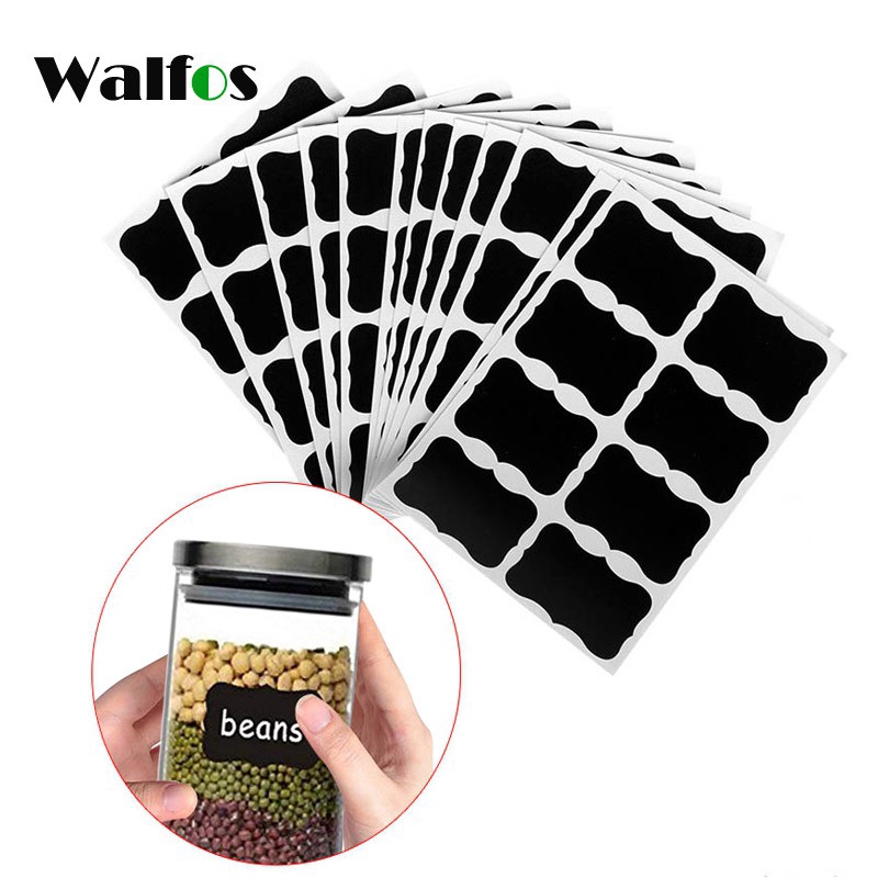 Bộ nhãn dán Walfos kiểu bảng đen 8/24/72 cho hộp đựng thực phẩm đa năng