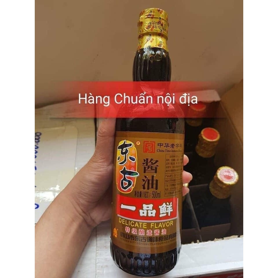 (sẵn) Xì dầu càng cua Nhất Phẩm Tiên loại chuẩn - xì dầu nước tương đậu nành - chay mặn đều dùng được - chữ Trung 100%