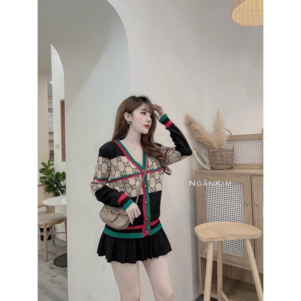 Áo cadigan GG phối màu B110