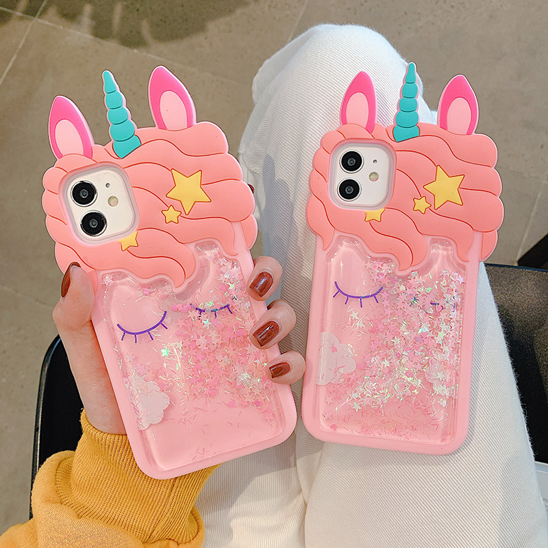 Fashion pink quicksand eyelashes horse unicorn silicone soft phone case for Oppo A57 A79 A73 A83 R17 F11 A3s A5 F9 A7 S1 Pro Y53 2017