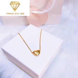 Dây chuyền titan trái tim vàng trơn xinh xắn
