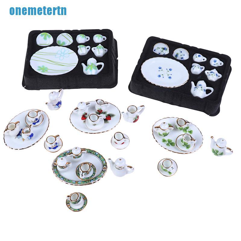 Set 8 Bộ Ấm Tách Uống Trà Bằng Sứ Trang Trí Nhà Búp Bê