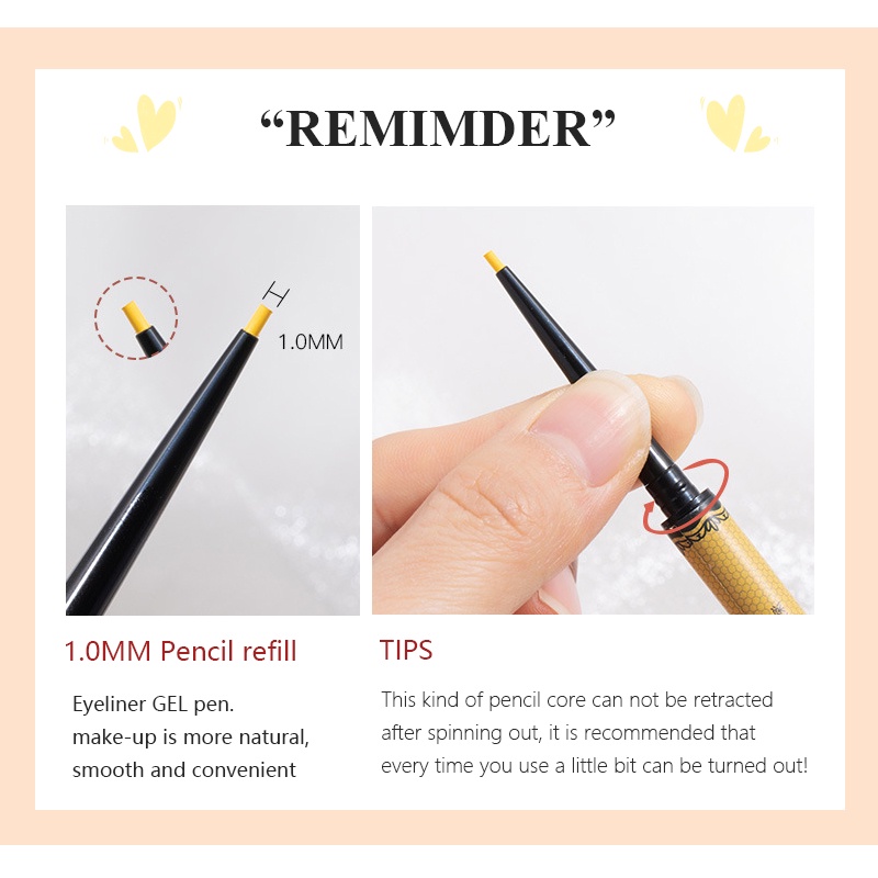 Bút kẻ mắt SUAKE 5 màu đầu mảnh 1.0mm chống thấm nước lâu trôi 0.1g