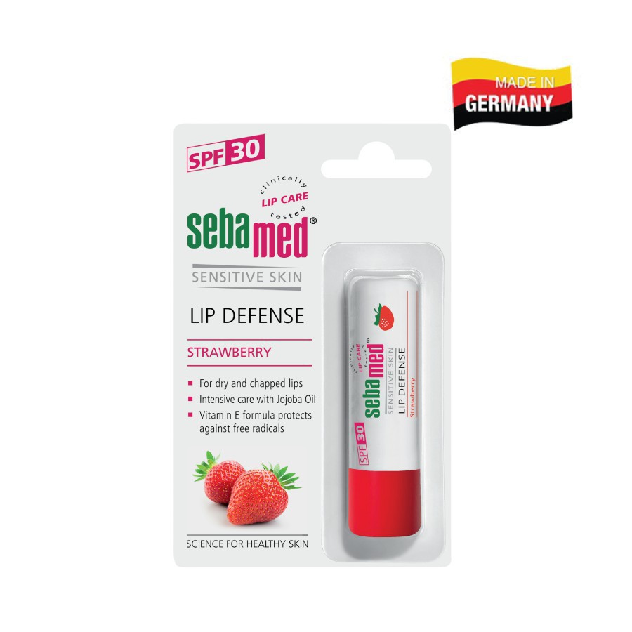 Son Dưỡng Bảo Vệ, Giảm Khô Nứt Môi Hương Dâu Sebamed Sensitive Skin Lip Defense Strawberry 4.8g