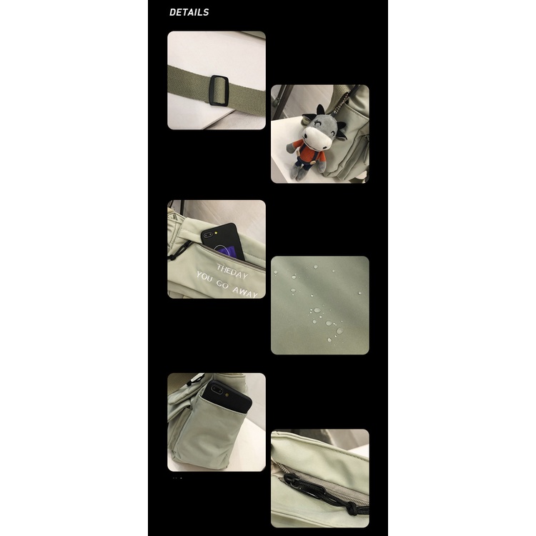 Túi Đeo Chéo Vải Bố Thiết Kế Mới Thời Trang Theo Phong Cách Nhật Hàn