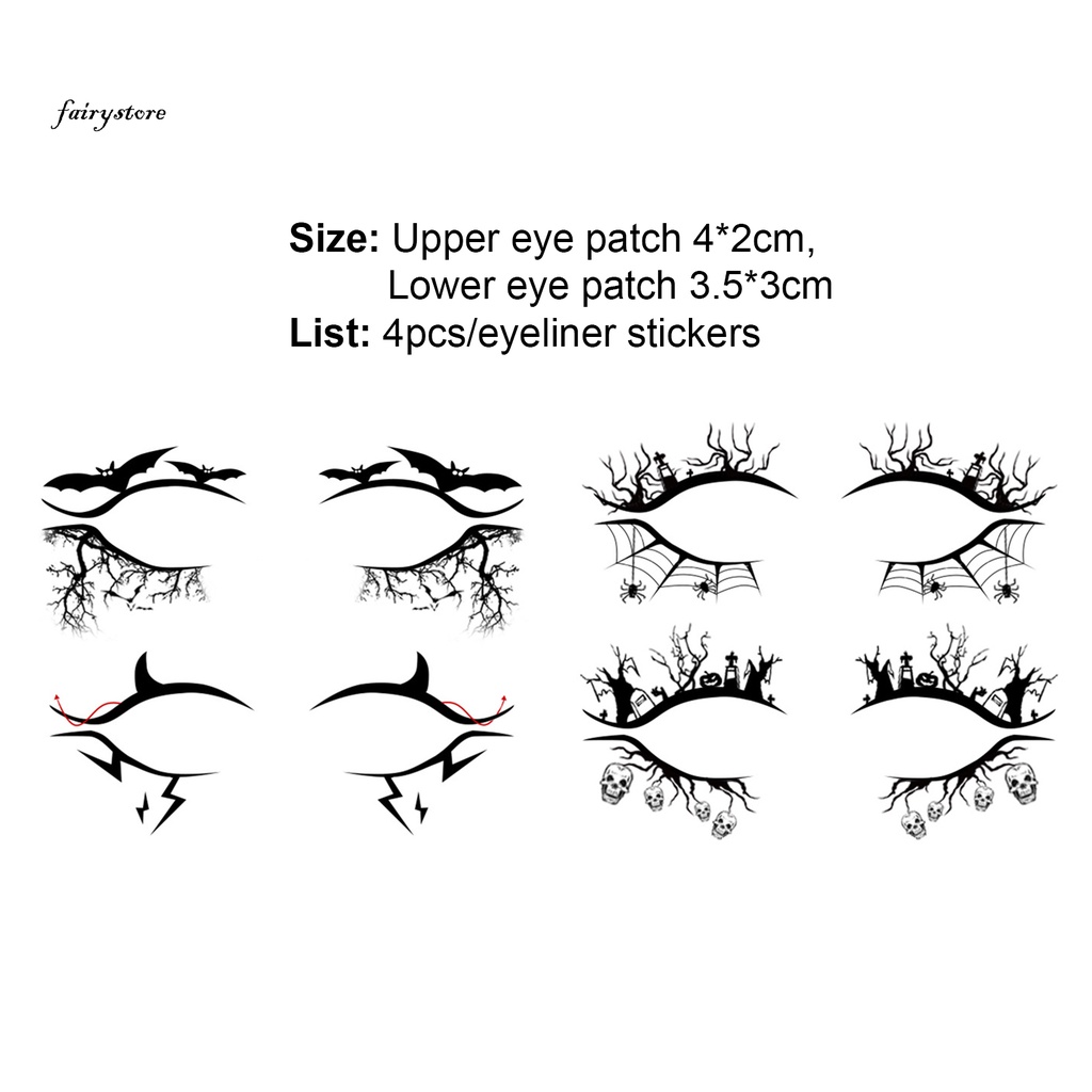 (Hàng Mới Về) Nhãn Dán Kẻ Mắt / Phấn Mắt / Kẻ Mắt Hình Mạng Nhện Kinh Dị Sáng Tạo Trang Điểm Halloween | BigBuy360 - bigbuy360.vn