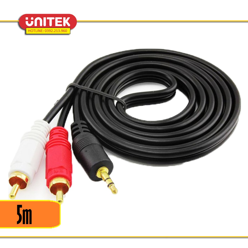 Dây loa 1 ra 2 đầu hoa sen 5M - Dây loa 1 đầu 3.5 ra 2 đầu AV 5M