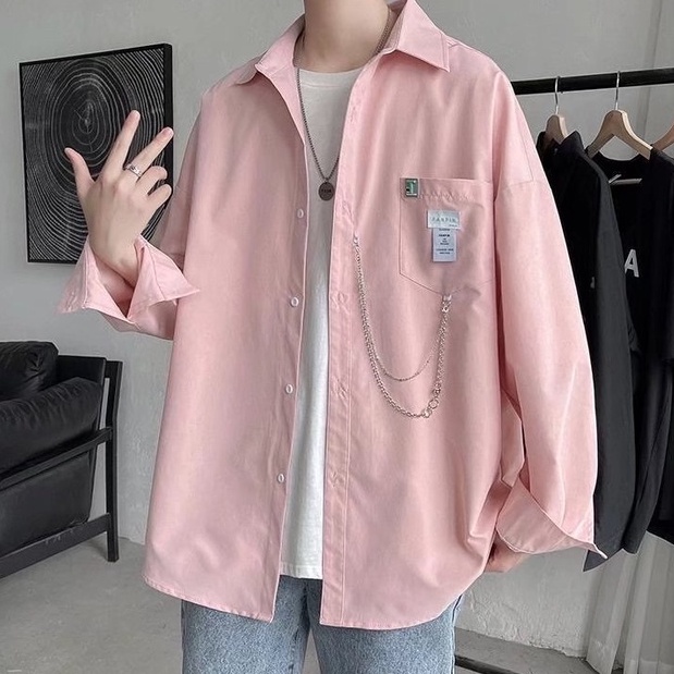 Áo Sơ Mi Nam Dài Tay Phong Cách Hip Hop Đường Phố Hàn Quốc Thời Trang 2022