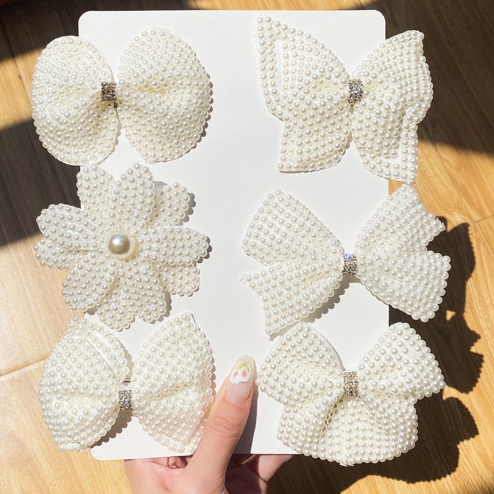 Kẹp tóc KIDSBOWS trang trí nơ/ bướm/ hoa đính hạt ngọc trai nhân tạo lấp lánh thời trang dành cho nữ