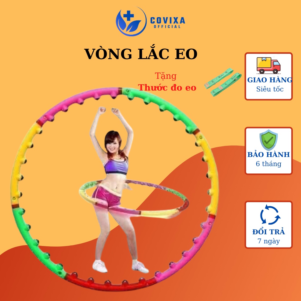 Vòng lắc eo, Vòng lắc eo giảm mỡ Hula hoop massage bụng tập thể dục giảm cân tại nhà Covixa22.official