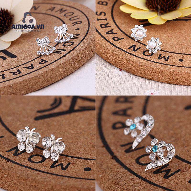 ✨✨Bông Tai Đính Kim Cương Ngọc Trai Giả Dành Cho Nữ
