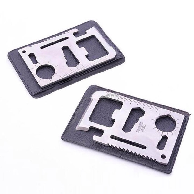 MIẾNG THÉP ĐA NĂNG 11 CÔNG DỤNG THÉP KHÔNG GỈ SIÊU BỀN STEEL CREDIT CARD SURVIAL TOOL CHAMMART