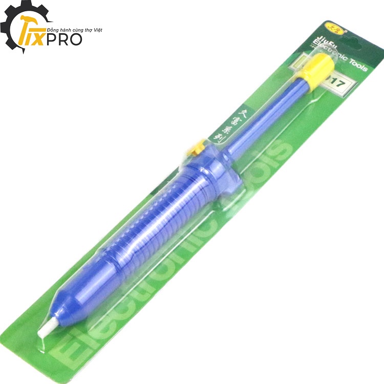 Hút thiếc cao cấp JF-017 siêu dài với vòi hút Teflon cực mạnh màu xanh