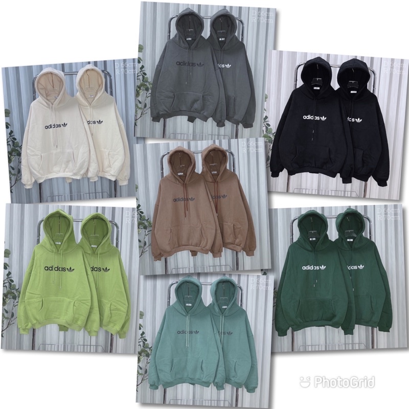 Áo hoodie nỉ bông QC adi 7 màu M536