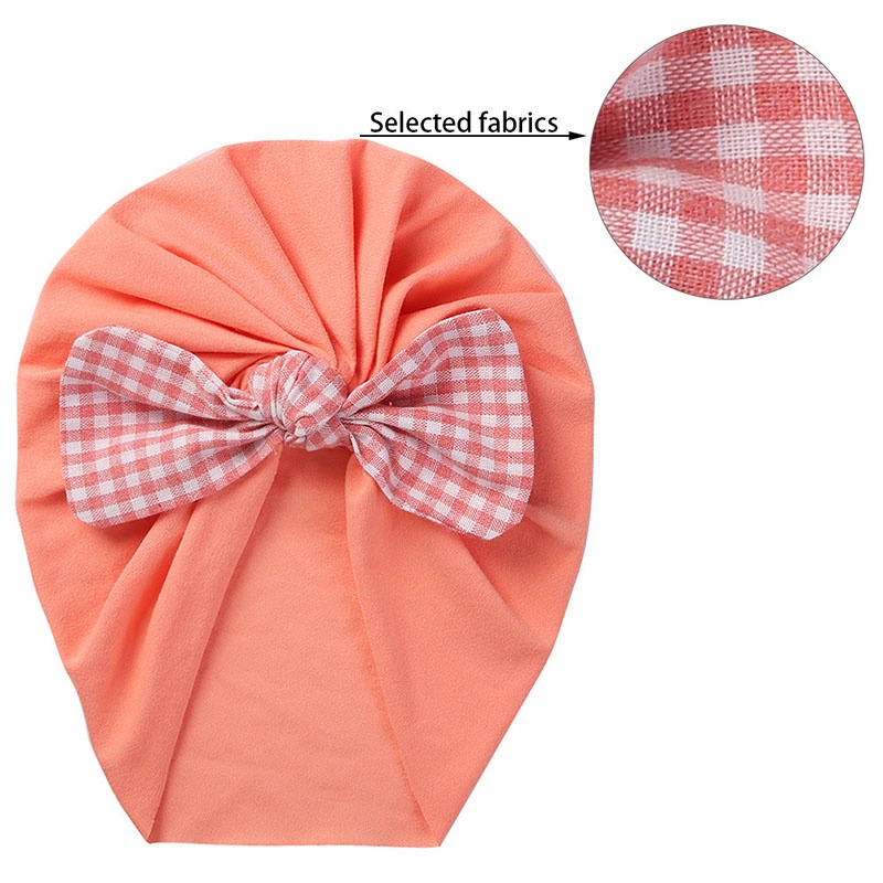 Mũ trùm đầu vải cotton mềm phối nơ in hoa cho bé trai và bé gái