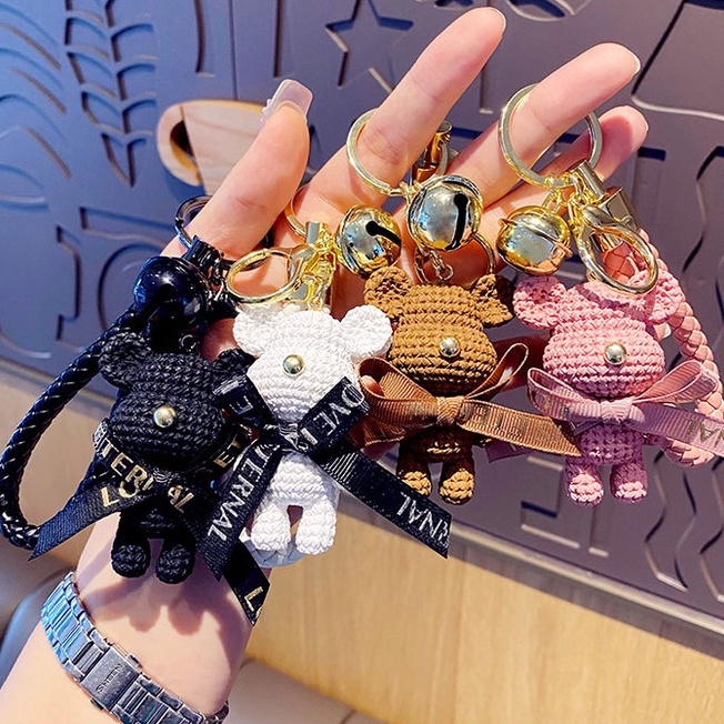 Móc khóa cute gấu bearbrick đôi dễ thương hoạt hình nhiều màu sắc tùy chọn