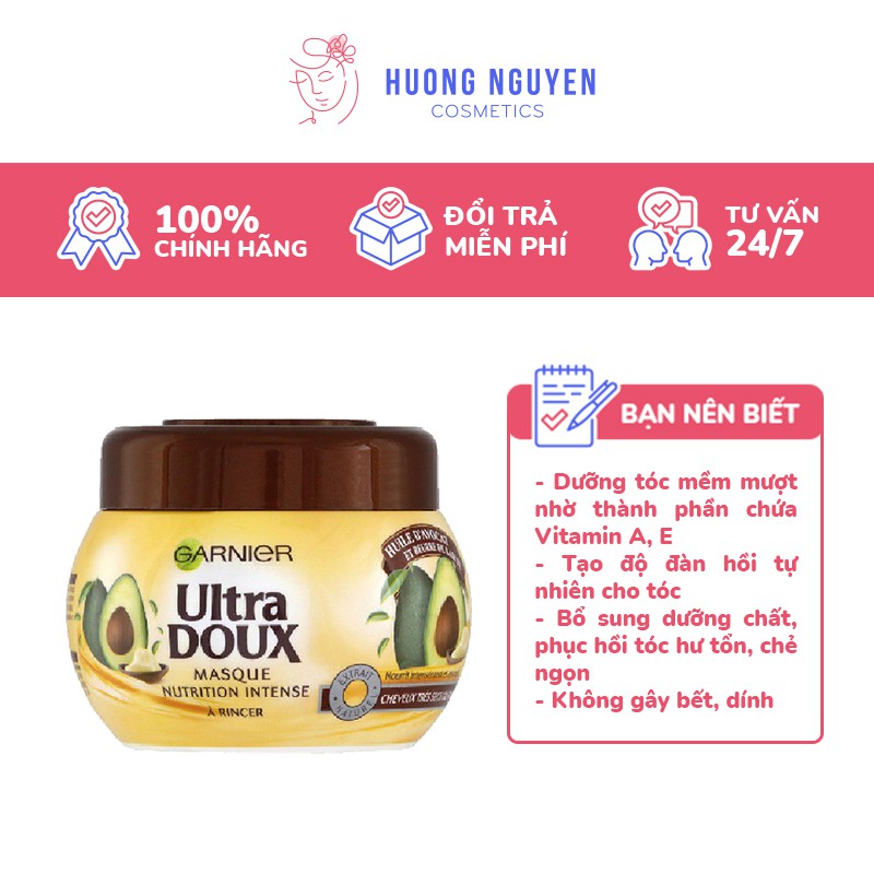 Kem Ủ Tóc Garnier Ultra Doux Masque Nutrition Intense Bơ 300ml