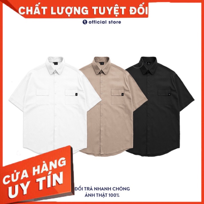 Áo sơ mi cộc tay đũi unisex City Cycle áo đũi nam nữ phong cách Hàn Quốc - Hàng nhập khẩu