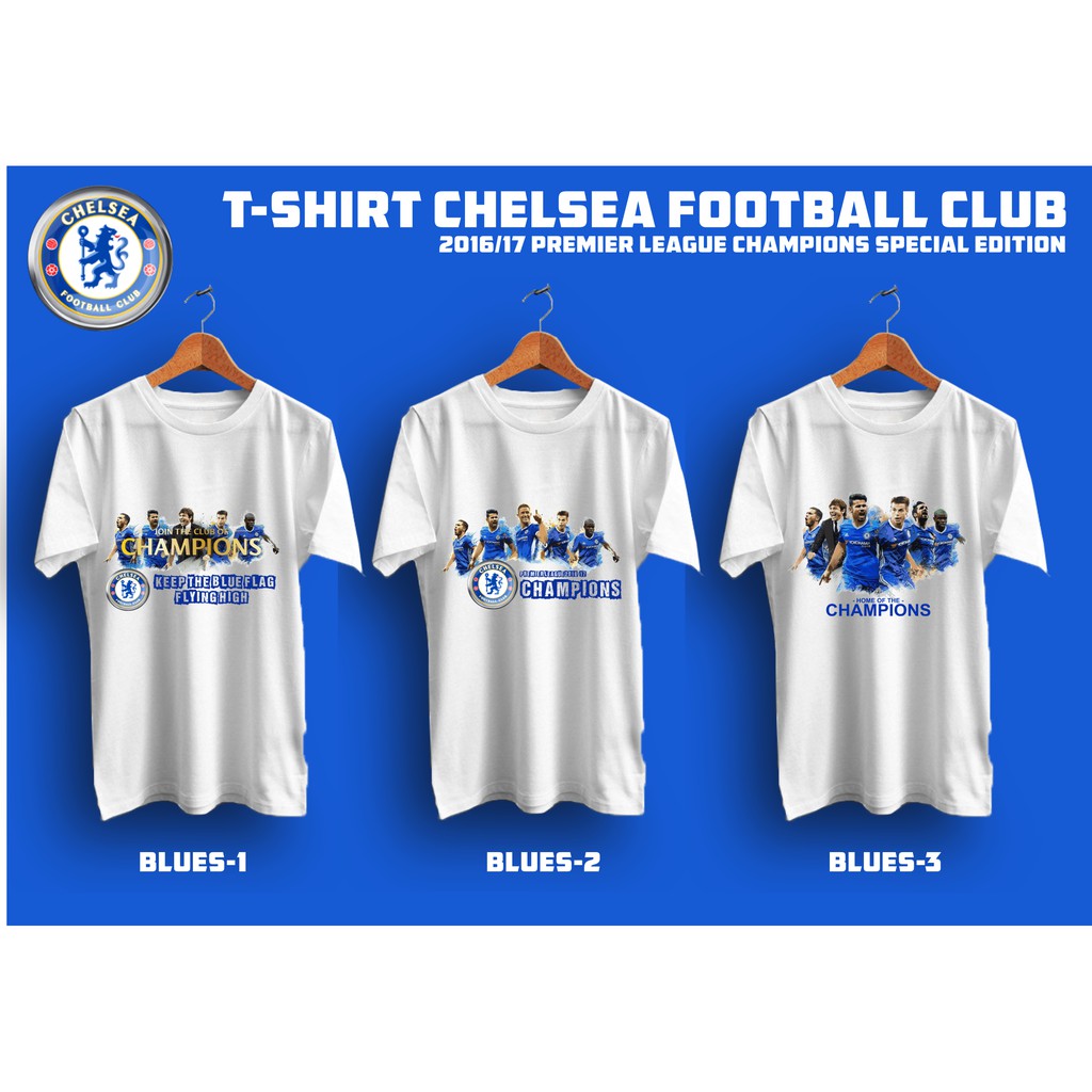 Chelsea Áo Thun Đá Banh In Hình Logo Chelsea 2017