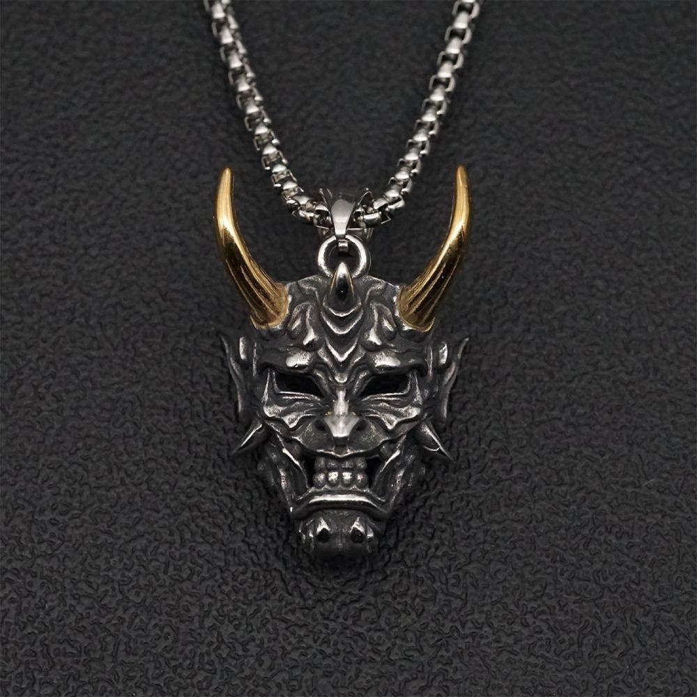 Vòng cổ Dày Dặn Thiết Kế Đơn Giản Thời Trang Cho Nam|Dây Xích Đeo Cổ Có Sừng Dành Cho Nam