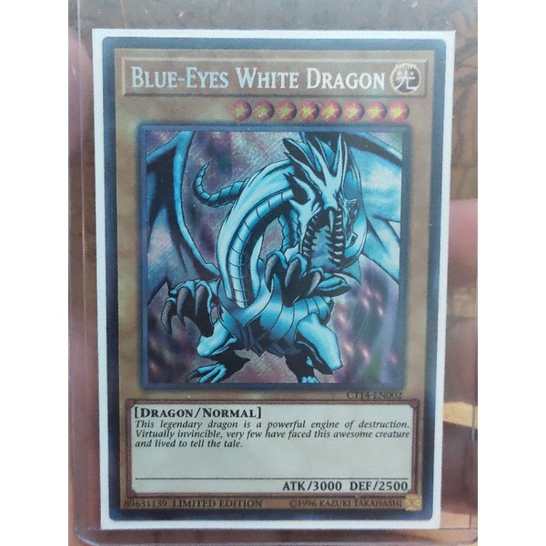 Thẻ bài Yugioh Blue Eyes White Dragon - Secret - Tặng kèm Toploader