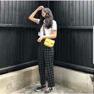 Quần Baggy Nữ Sọc F21 Vải Kaki Bố - 2284 Còn đỏ