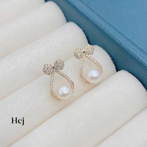BÔNG TAI BẠC - NỤ BẠC GẮN NGỌC TRAI NHÂN TẠO - KHUYÊN TAI NỮ