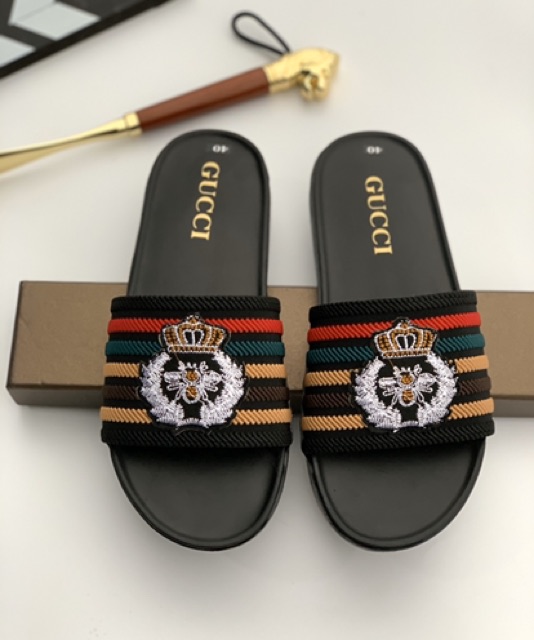 (HOT Kèm Video) Dép Nam Thổ Cẩm Thêu Ong Trắng Ms2020 | BigBuy360 - bigbuy360.vn