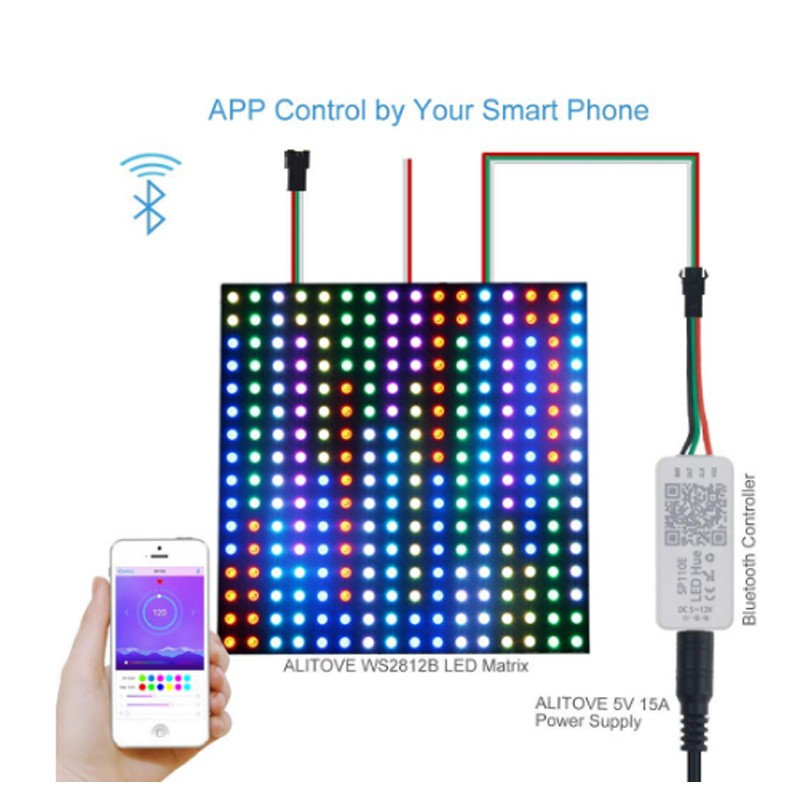 Bộ điều khiển ánh sáng đèn led pixel sp110e ws2811 ws2812b ws2812 sk6812 rgb rgbw ap ws2801 pixels chuyên dụng | BigBuy360 - bigbuy360.vn