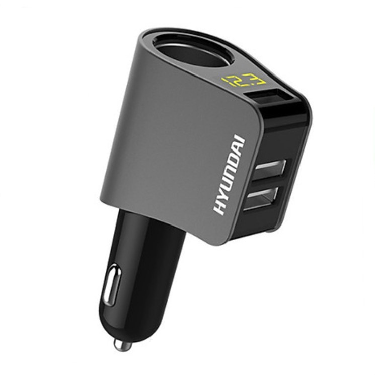 Tẩu Sạc Nhanh QC Ô tô, Xe Hơi Hyundai 1 Tẩu Tròn  - Có Đèn Led Báo Điện Áp