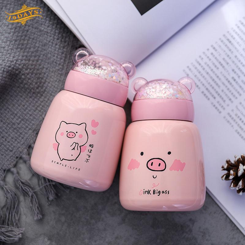 Bình nước giữ nhiệt cao cấp hình chú heo xinh xắn dễ thương