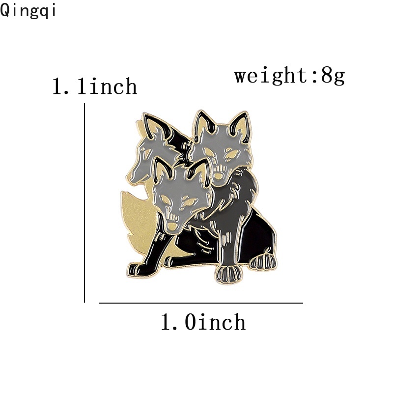 Ghim cài áo Miss Zoe tráng men cứng cáp hình đầu sói thời trang cổ điển