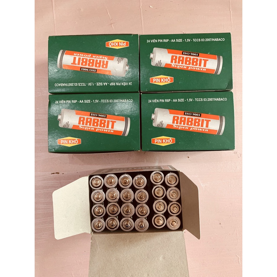 Sỉ hộp 40 viên pin AAA, AA pin con thỏ