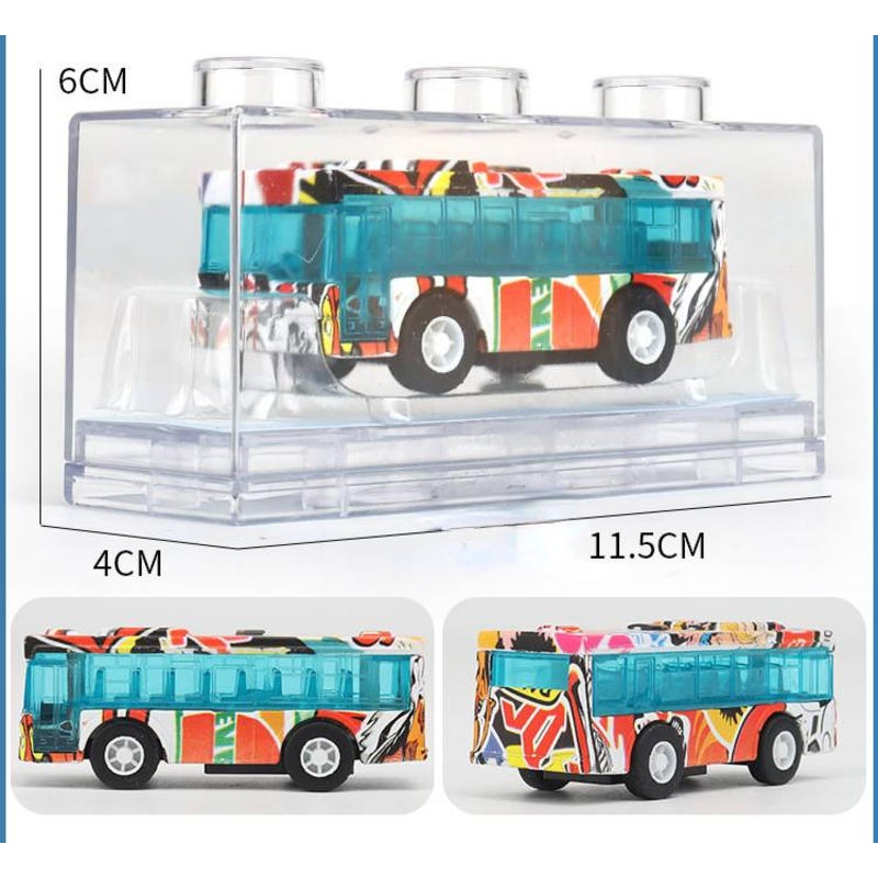 Mô Hình Đồ Chơi Xe Buýt Hoạ Tiết Rằn Ri Bằng Hợp Kim Cho Bé