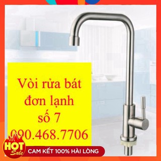 Vòi rửa chén | vòi lạnh chậu rửa bát inox 304 vrb 903 tặng dây cấp inox - hàng giormani taiwan