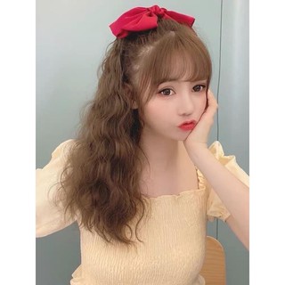 tóc giả cột xù dợn đính kèm nơ tóc❤️freship 50❤️ tóc cột xù kẹp nơ cao cấp