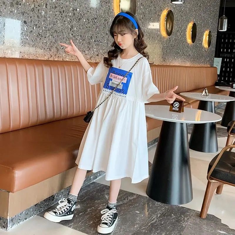 Girl's dress summer dress Chinese University Children's College WindNet red fashion children's dress children's skirt