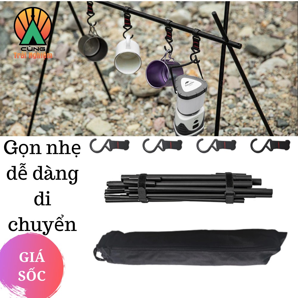 [CHÍNH HÃNG] Giá Treo Đồ Tiện Lợi Thiết Kế 4 Móc Treo Cho Du Lịch Dã Ngoại Cắm Trại NatureHike NH19BJ082