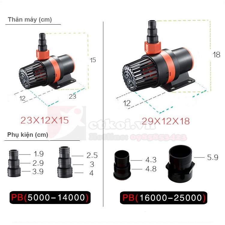 Máy Bơm Hồ Koi Periha PB 5000 7000 9000 10000 12000 14000 16000 18000 20000 25000 - TIẾT KIỆM ĐIỆN
