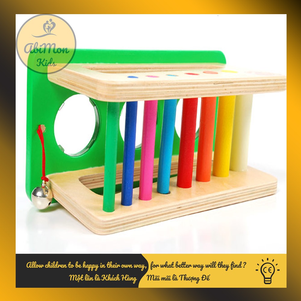Đập Bóng Rung Chuông Cho Bé ☘️ Montessori cao cấp ✨ (Đồ chơi Gỗ - Đồ chơi Giáo Dục - An toàn - Thông minh)