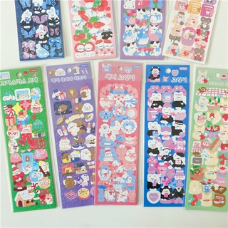 Zanmo nhãn dán sticker hình dán trang trí ảnh idol động vật kim tuyến lấp lánh decor toploader