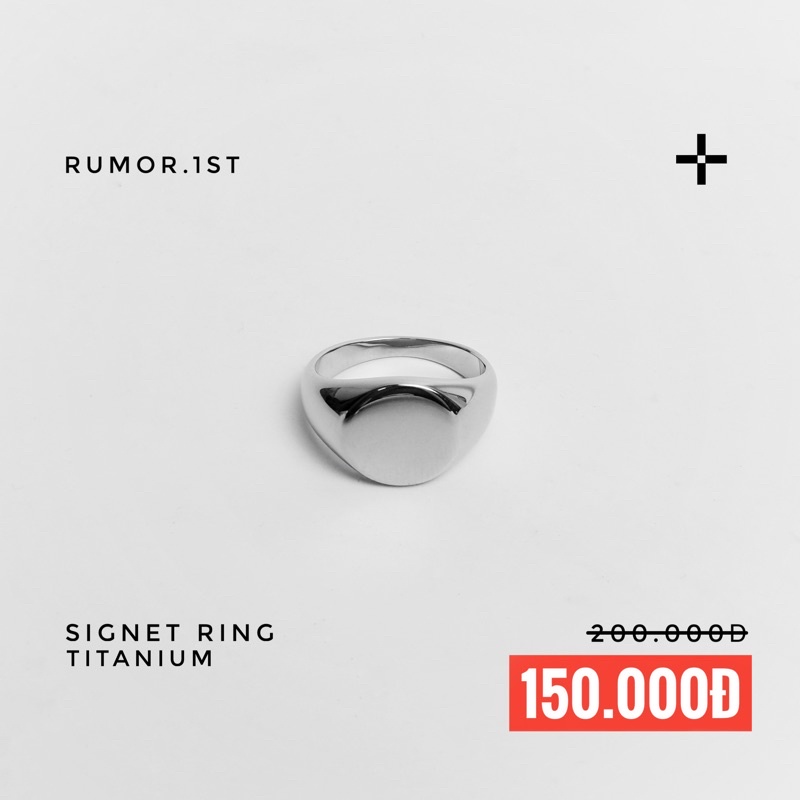 Nhẫn ngón út Signet mặt tròn