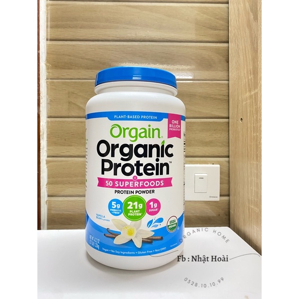 Bột protein hữu cơ Orgain Organic Protein &amp; Superfoods 1224g Mỹ