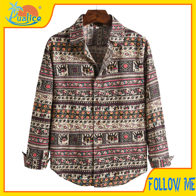 Men's long sleeve Floral Shirt CS41