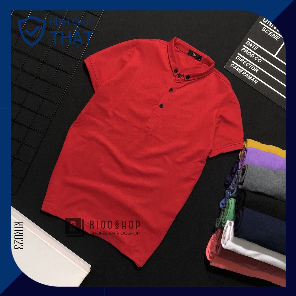 Áo thun nam cổ trụ trơn cao cấp nhiều màu mới RTR023V - áo phông nam đẹp Riooshop | BigBuy360 - bigbuy360.vn