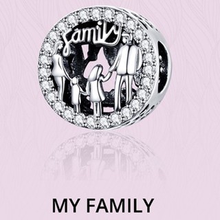 Charm gia đình family bạc s925 Cao cấp